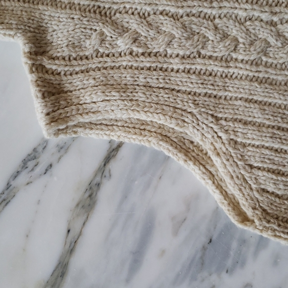 JCREW shell sweater Irish cable knit M - Picture 4 of 5